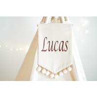 Personalisierte Namen Flagge, Personalisierte Tipi-Topper, Benutzerdefinierte Kinderzimmer Flagge von ITSFORKIDS