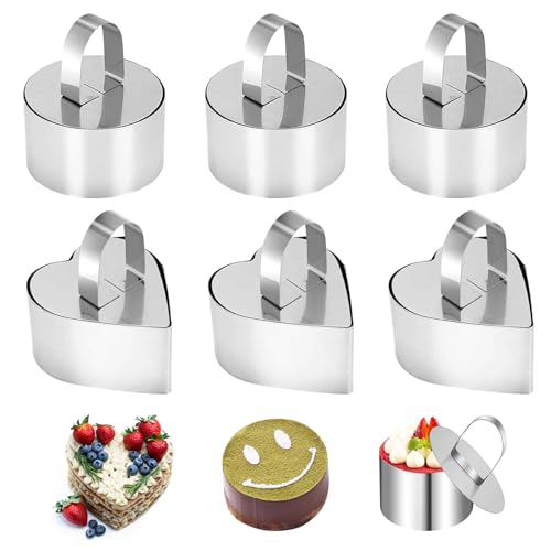 ITSNECTAR 6 Stück Dessertringe und Speiseringe, 8cm Servierringe,Lebensmittel Ringe, Ring Set klein, Dessertringe & Tortenring,Edelstahl Mousse Ringe für Desserts, Kuchen, DIY(Herzförmig Rotundität) ITSNECTAR 6 Stück Dessertringe und Speiseringe, 8cm Servierringe,Lebensmittel Ringe, Ring Set klein, Dessertringe & Tortenring,Edelstahl Mousse Ringe für Desserts, Kuchen, DIY(Herzförmig Rotundität) von ITSNECTAR