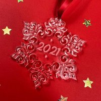 Atemberaubend 2022 Klare Schneeflocke Weihnachtsbaumschmuck - Eis Acryl Christbaumkugel/ Ornament Mit Roter Satinschleife Zum Aufhängen Wunderschön Atemberaubend 2022 Klare Schneeflocke Weihnachtsbaumschmuck - Eis Acryl Christbaumkugel/ Ornament Mit Roter Satinschleife Zum Aufhängen Wunderschön von ITSPERFECTGiftShop