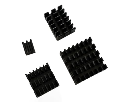 ITSTUFF Aluminium Kühlkörper Set 4 Stück schwarz für Raspberry Pi 5 selbstklebend leise passive Kühlung ITSTUFF Aluminium Kühlkörper Set 4 Stück schwarz für Raspberry Pi 5 selbstklebend leise passive Kühlung von ITSTUFF