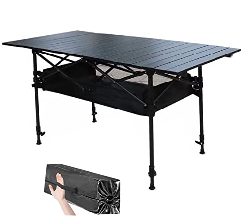 ITTE Portal Campingtisch faltbar Klapptisch Aluminium für 4 Personen leicht Camping klappbarer Tisch Höhenverstellbar 95 x 50cm von ITTE