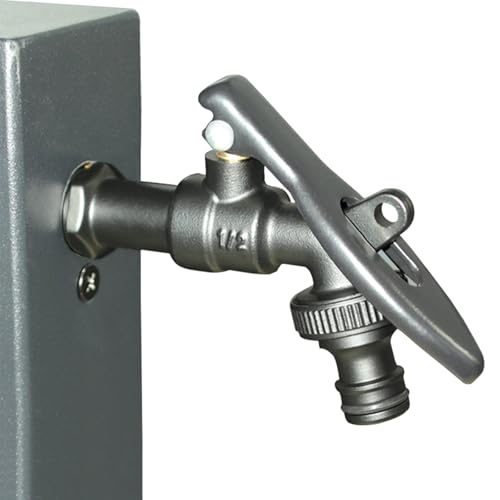 An der Wand montierter einzelner Kaltwasserhahn, Außenwasserhahn verriegelt Messinghähne im Außenbereich, frostbeständiges 1/2-Auslassventil for Bewässerungshahn, Schwarz An der Wand montierter einzelner Kaltwasserhahn, Außenwasserhahn verriegelt Messinghähne im Außenbereich, frostbeständiges 1/2-Auslassventil for Bewässerungshahn, Schwarz von ITTRUH