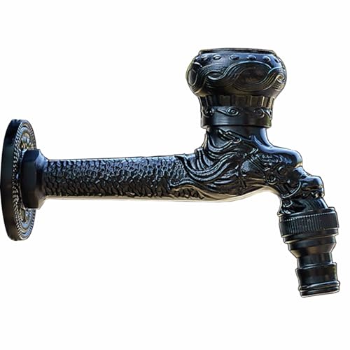 An der Wand montierter einzelner Kaltwasserhahn, antiker Messinghahn mit 1/2-Außenauslassventil for die Bewässerung, Außenhahn, frostbeständiges Messing, Schwarz An der Wand montierter einzelner Kaltwasserhahn, antiker Messinghahn mit 1/2-Außenauslassventil for die Bewässerung, Außenhahn, frostbeständiges Messing, Schwarz von ITTRUH