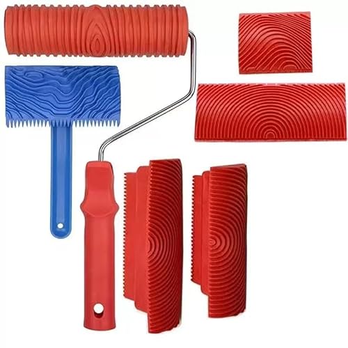 Farbroller, Muster-Farbroller, Holzmaserungs-Werkzeugset, 6-teilig, 17,8 cm, Maserungs-Malwerkzeug, Holzstruktur-Farbroller, Holzmuster-Werkzeuge for Wand- und Raumkunstpinsel Farbroller, Muster-Farbroller, Holzmaserungs-Werkzeugset, 6-teilig, 17,8 cm, Maserungs-Malwerkzeug, Holzstruktur-Farbroller, Holzmuster-Werkzeuge for Wand- und Raumkunstpinsel von ITTRUH