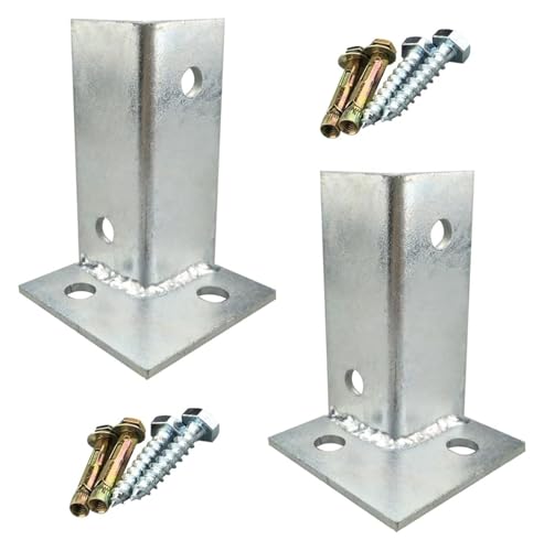 ITTRUH Deckpfostenbasis, Ankerbasis, verstellbare Basis, robuste Holzzaun-Pergola-Halterungen, umkehrbare Halbsäulen-Passpfosten, Terrasse (2 Stück)(Height 100mm) von ITTRUH