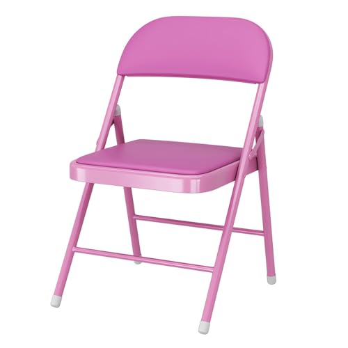 ITTRUH Klapphocker mit Rückenlehne, klappbarer Barhocker mit Rückenlehne, tragbarer gepolsterter Barstuhl aus Leder, klappbar for den Innenbereich(Purple) von ITTRUH