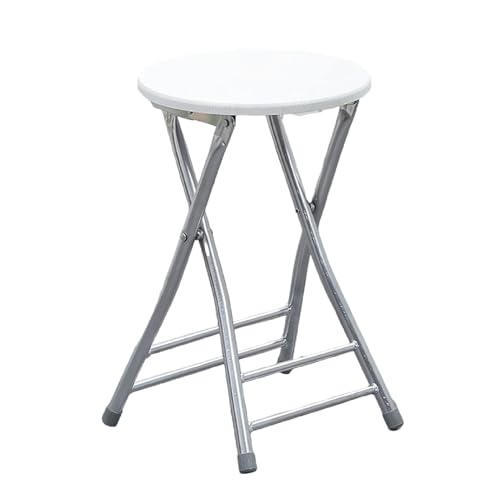 ITTRUH Klapphocker mit Rückenlehne, zusammenklappbar ohne Rückenlehne, tragbarer Metall-Stahlrahmen, Faltbarer Barstuhl for Küche und Camping (weiß)(Natural) von ITTRUH