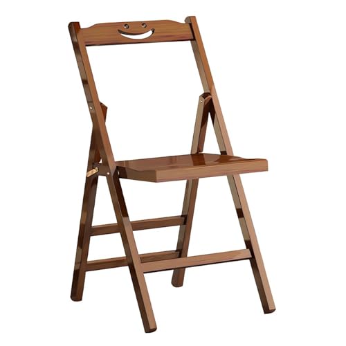 ITTRUH Klapphocker mit Rückenlehne und Fußstütze, tragbarer Klapphocker aus Holz, Stuhl, Faltbare Bar for drinnen und draußen, Braun, 42 cm von ITTRUH