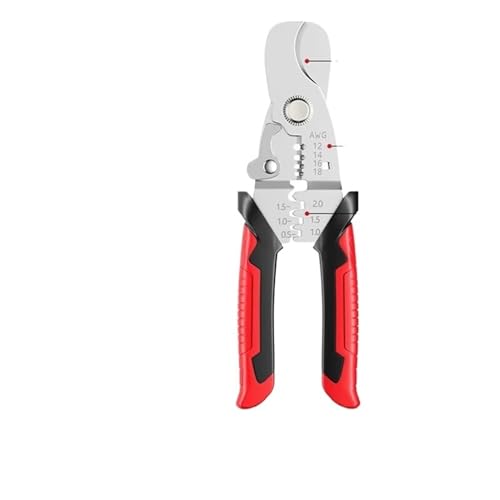 ITTRUH Mehrzweck-Abisolierzange, Abisolierzange, 7"/8" Spezialwerkzeug for Elektriker, Multifunktions-Drahtschneider, Kabel-Crimpzange, Schere, 180 x 80 mm, Rot von ITTRUH