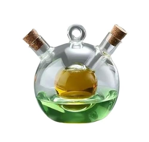 ITTRUH Öl- und Essigspender aus Glas, 2-in-1-Öl- Essigspenderflasche, tropffreier Ausguss mit Korkdeckel von ITTRUH