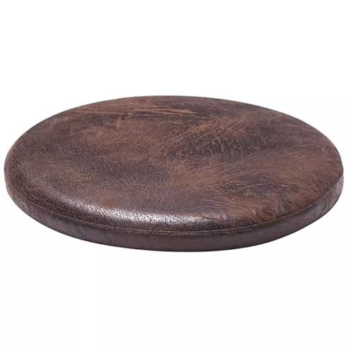 ITTRUH Runde Sitzkissen, Leder-Sitzpolster for runde Stühle, 4 cm Dickes Stuhlkissen aus Memory-Schaum(Black Brown,30cm) von ITTRUH