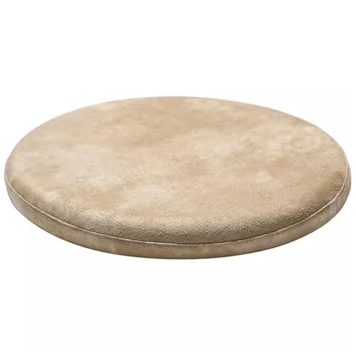 ITTRUH Runde Sitzkissen, Leder-Sitzpolster for runde Stühle, 4 cm Dickes Stuhlkissen aus Memory-Schaum(Cream Gold,40cm) von ITTRUH