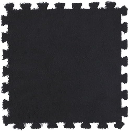 Ineinander greifende Fußmatten, ineinander greifende Teppichfliesen aus Samt, Bodenmatten for gemütliche Heimdekoration, Spielzimmer, Schlafzimmer, quadratische Schaumstoff-Teppiche, 30,5 x 30,5 cm(Bl von ITTRUH