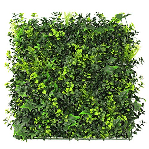 Künstliche Garten-Sichtschutzheckenpaneele, Sichtschutzzaun aus grünem Efeu, Wanddekoration for den Balkon im Freien (50 x 50 cm) von ITTRUH
