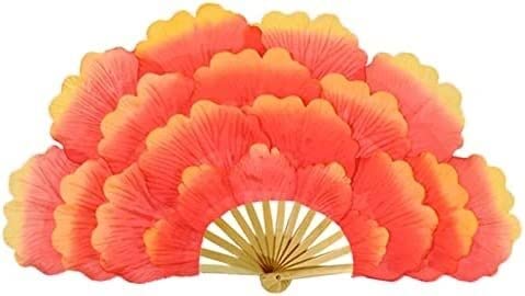 Langer Yangko-Tanzfächer, Nationaler Tanzfächer, Lange Seidenfächer, Fächerschleier, Pfingstrosenblütenfächer, Bühnenauftritt, doppelseitig, große Blütenblätter, Gruppenrequisite, 2 Stück(Oranje) Langer Yangko-Tanzfächer, Nationaler Tanzfächer, Lange Seidenfächer, Fächerschleier, Pfingstrosenblütenfächer, Bühnenauftritt, doppelseitig, große Blütenblätter, Gruppenrequisite, 2 Stück(Oranje) von ITTRUH