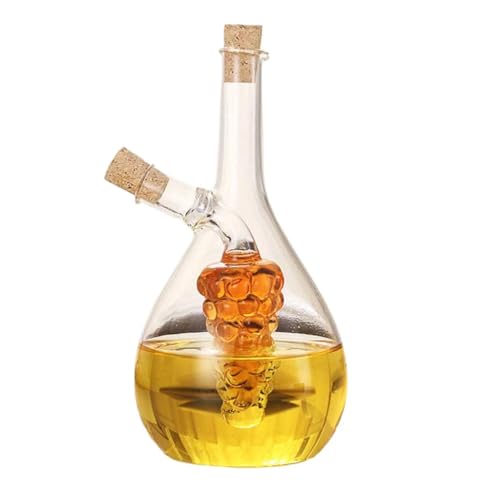 Öl- und Essigspender aus Glas, 2-in-1-Öl- Essigspenderflasche mit Korken, 400 ml Öl- und Essigspender aus Glas, 2-in-1-Öl- Essigspenderflasche mit Korken, 400 ml von ITTRUH