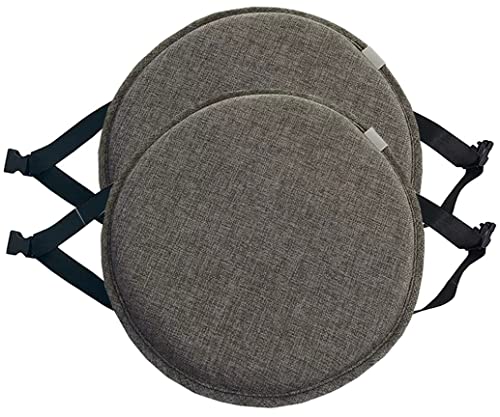 Runde Sitzkissen, runde Stuhlpolster for hohe Hocker mit Bändern, rundes, rutschfeste Hockerpolster for, Küchenstühle, 3er-Pack, Grau(40cm) von ITTRUH
