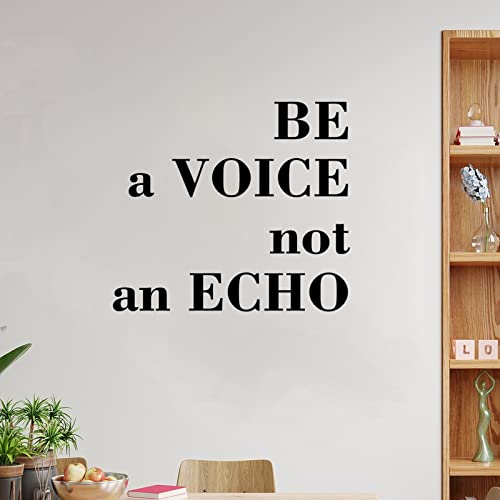 Wandaufkleber "Be A Voice Not an Echo", abnehmbarer Vinyl-Aufkleber, Wandkunst, klassische Zitate, Bauernhaus-Wanddekoration, Heimdekoration für Zuhause, Schlafzimmer, Wohnzimmer, Büro, 61 cm von ITWAAN