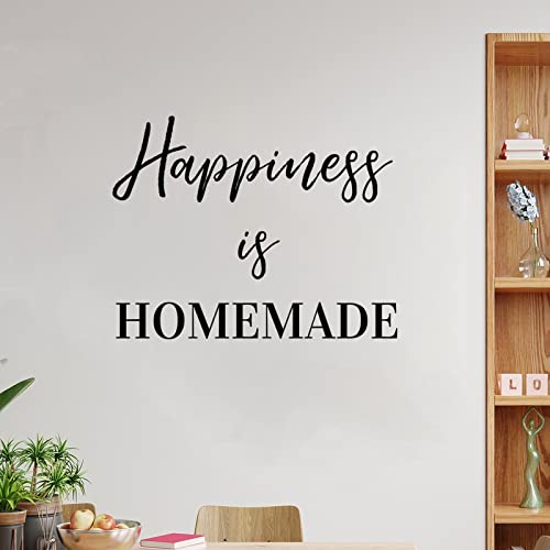 Wandaufkleber "Happiness is Homemade Abnehmbarer Vinyl-Aufkleber", Wandkunst, inspirierendes Zitat, Bauernhaus-Wanddekoration, Heimdekoration für Zuhause, Schlafzimmer, Küche, Büro, Schule, 61 cm von ITWAAN