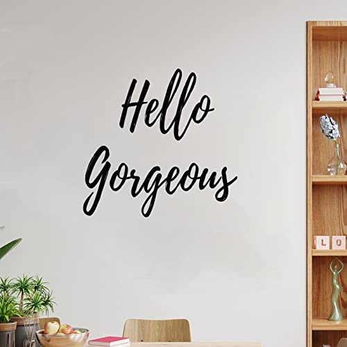 Wandtattoo Hello Gorgeous, Hello Beautiful Removable Vinyl Sticker Lustige Sprüche Kunst Wandaufkleber Wanddekoration Moderne Boho Home Decoration for Home Bedroom Kitchen Office School 78,9 cm von ITWAAN