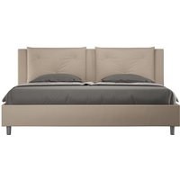 Kingsize-Doppelbett mit gepolstertem Untergestell 200x200 Appia, taubengraues Kunstleder von ITYHOME