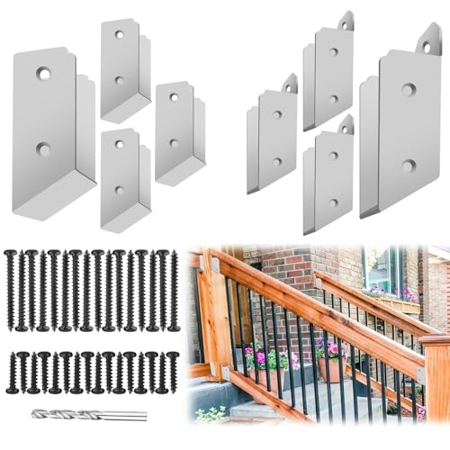 ITeVe.GD 30-Grad-Winkel-Halterungen, 4 Paar, robuste Stahl-verdeckte Halterungen für 5,1 x 10,2 cm (tatsächlich 3,8 x 8,9 cm) Holzbalken, weiße schräge Treppenhalterungen für Holzzaun, Veranda von ITeVe.GD