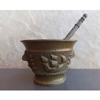 Antiker Mörser Und Stößel Aus Dem 19. Jahrhundert, Rustikales Wohndekor, Kräuterzerkleinerer, Apotheker, Spirituelle Werkzeuge von ITimelessTreasuresI