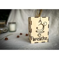 Yoga Symbol Breathe Holzlaterne, Om Lotus Yoga-Geschenk Für Sie, Heilige Geometrie Sanskrit Yogaraum Licht Kerzenhalter Meditation Windlicht von ITsmellsLikeWood