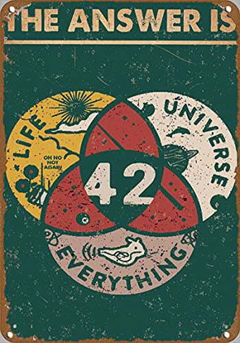 20 x 30 cm, 42 "The Answer To Life The Universe And Everything" Poster Wissenschaft Liebhaber Dekor Poster Wandkunst Blechschild Dekor Metallschild Poster von IUBBKI