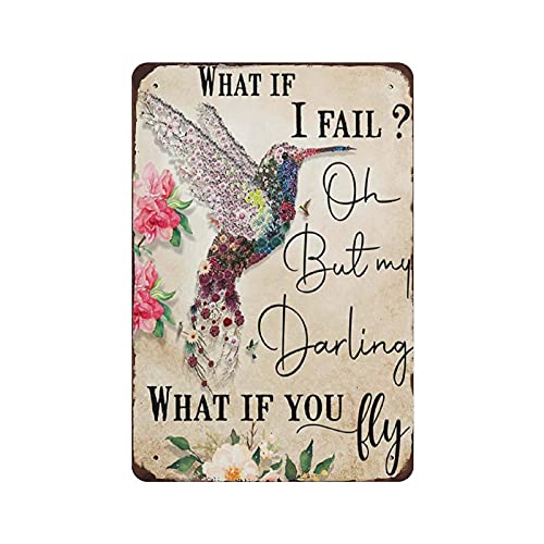 20 x 30 cm Metall-Blechschild mit Aufschrift "What If I Fall Oh But My Darling What If You Fly", Vintage-Blech-Poster, Metallschild, Wanddekoration, Landhaus, Küche, Zuhause, Garage, Dekoration von IUBBKI