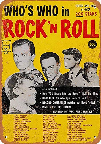 20 x 30 cm Who's Who in Rock 'N Roll Blechschild Bar Retro Wanddekoration Poster Home Club Tavern Wand Door Ornament Aluminium Schild von IUBBKI