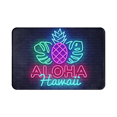 40 x 60 cm Fußmatte Aloha Neon Schild Aloha Hawaii Design Eingang Fußmatte Kreative Indoor Fußmatte Langlebige Haustürmatte Für Zuhause, Schlafzimmer, Eingang von IUBBKI