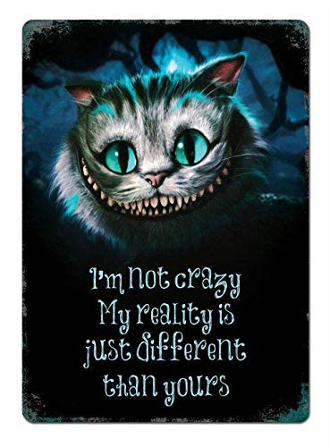 Blechschild mit Aufschrift "I'm Crazy Cheshire Cat", Retro-Wanddekoration, Poster, Zuhause, Club, Taverne, Wand, Türdekoration. Aluminiumschild von IUBBKI