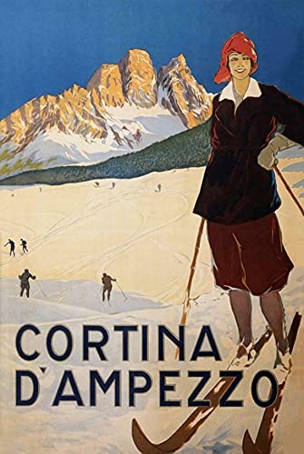 Cortina D' Ampezzo Skigebiet Werbung Wand Blechschild Dekoration Schild Schuppen Büro Handwerk Zimmer Wohnzimmer Zimmer Zimmer Dekor Geschenke 30,5 x 20,3 cm von IUBBKI