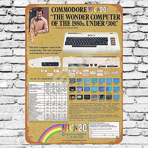 Ellis 1981 Commodore VIC-20 Computer Vintage Retro Metall Blechschild Wanddekoration für Geschäft Mann Höhle Bar Haus Garage von IUBBKI