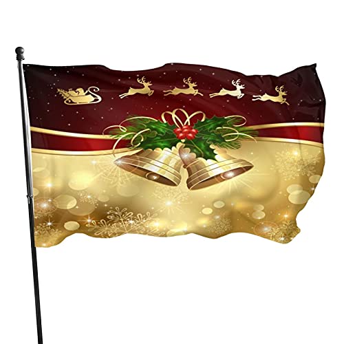 Flagge, 90 x 150 cm, großes dekoratives Banner, Willkommensflagge, windwärts Flagge, Glocke, Roségold, Gartenflagge, UV-beständig, saisonale Flagge für Hof, Terrasse, Rasen, Haus von IUBBKI