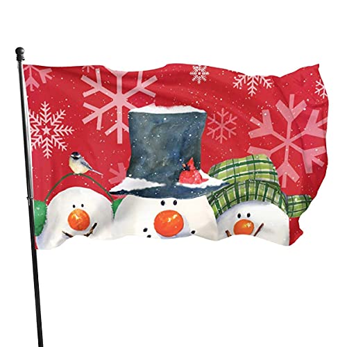 Flaggen, 90 x 150 cm, Motiv: Frohe Weihnachten, roter Schneemann, Garten, Hofflagge, langlebig, saisonale Flaggen, dekorative Flaggen für draußen, für Rasen, Terrasse, Terrasse, Veranda, Party von IUBBKI