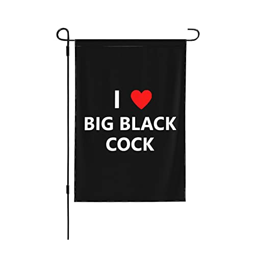 I Love Big Black Cock Hofflagge, doppelseitig, vertikal, für alle Jahreszeiten, für Außendekoration, 32,1 x 45,7 cm von IUBBKI