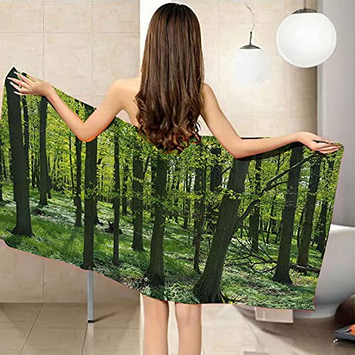 IUBBKI 80 x 130 cm Badetuch, Strandtuch, grüner Wald, weiches Gefühl, sehr saugfähig, Badezimmerzubehör, Handtücher, Liegehandtuch für Strandliege, Strandtuch, Sonnenliege, Handtuch von IUBBKI