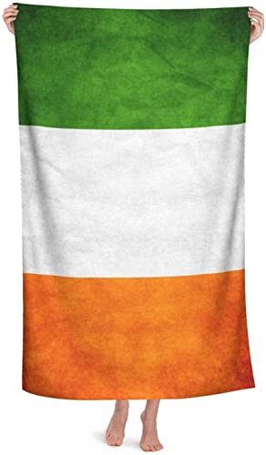 IUBBKI 80 x 130 cm Strandtücher Retro Irland Flagge Mikrofaser Badetücher saugfähig, weich und schnell trocknend Pool Handtuch von IUBBKI