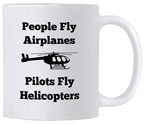 IUBBKI Helicopter Pilot Mugs 11 oz Pilots Coffee Mug People Fly Airplanes Pilots Fly Helicopters Cup for Aviation School Graduation or Instructors von IUBBKI