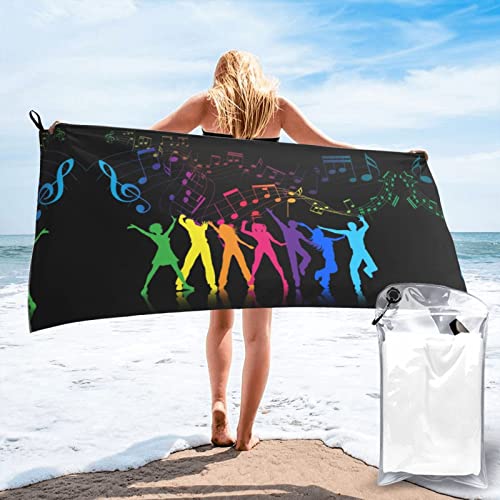 IUBBKI Tanzen mit Musik Badetücher Strandtuch Saugfähige weiche Badetücher aus Polyester mit Druck schnell trocknend von IUBBKI