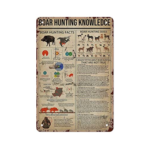 Jagdposter Wildschwein Jagd Wissen Retro Metall Blechschild Poster Outdoor Garten Home Decor Teller Küche Eisen Malerei Pub Cafe Männerhöhle Wanddekoration Plakette Aluminium Schild von IUBBKI