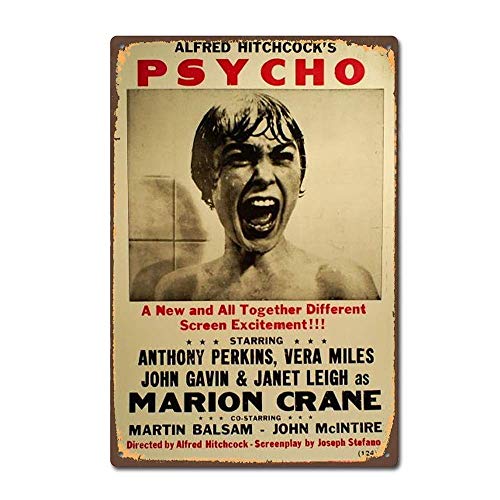 Klassisches Psycho-Poster Horrorfilm Film Vintage Retro Metall Dekor Vintage Blechschild Größe: ca. 20 x 30 cm (L x B) von IUBBKI