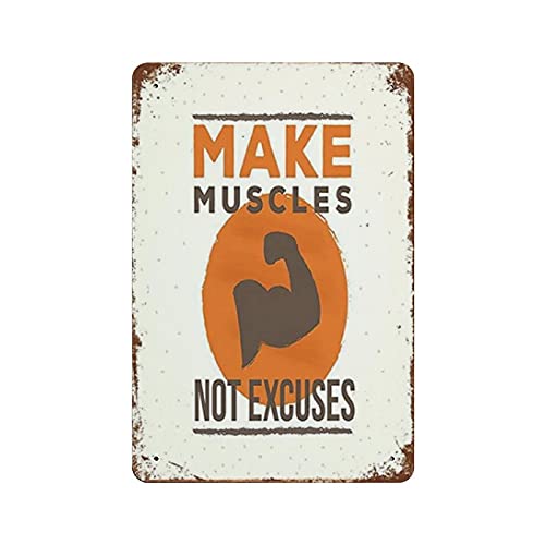 Metall-Blechschild "Gym Make Muscles", Vintage-Blechposter, Metallschild, Wanddekoration, Landhaus, Küche, Zuhause, Garage, Dekoration, 30,5 x 20,3 cm Metall-Blechschild "Gym Make Muscles", Vintage-Blechposter, Metallschild, Wanddekoration, Landhaus, Küche, Zuhause, Garage, Dekoration, 30,5 x 20,3 cm von IUBBKI
