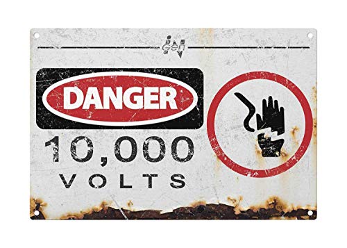 Metall-Blechschild mit Aufschrift "Danger 10000 Volts", 30 x 20 cm, personalisierbar, Retro-Warnschild, Stil, Metall-Aluminiumschild für Wanddekoration, Blechschild Metall-Blechschild mit Aufschrift "Danger 10000 Volts", 30 x 20 cm, personalisierbar, Retro-Warnschild, Stil, Metall-Aluminiumschild für Wanddekoration, Blechschild von IUBBKI