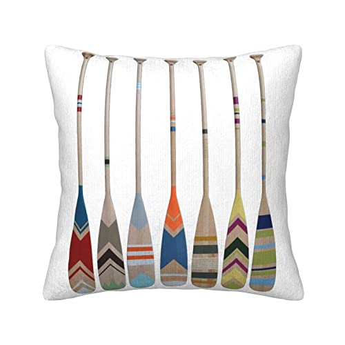 Quadratischer Kissenbezug, Kanu-Paddelkissen 45 cm x 45 cm mit unsichtbarem Reißverschluss, dekoratives Kissen gefüllt für Bettsofa (nur Kissenbezug, kein Kissenkern) von IUBBKI