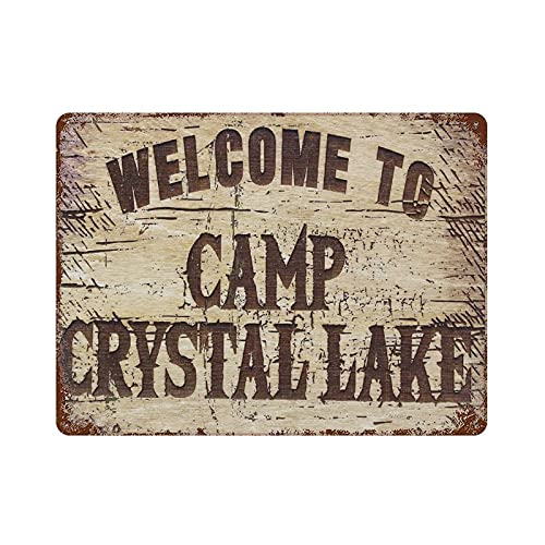 Welcome to Camp Crystal Lake Blechschild, Metallschild, Kunst zum Aufhängen, Eisen, Malerei, Retro, Zuhause, Küche, Garten, Garage, Wanddekoration von IUBBKI