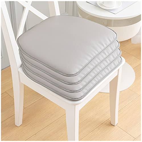 IUBGFTO Stuhlkissen aus Leder für Esszimmerstühle, 1/2/4 Packungen Hufeisen-Sitzkissen, rutschfeste Stuhlunterlage, wasserdichte Sitzkissen (Hellgrau, 40 x 43 cm (4 Packungen)) von IUBGFTO