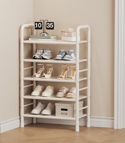 Mehrstöckiges Schuhregal, Schuhregal mit gebogenem Griff, vertikaler Schuhaufbewahrungsschrank-Organizer für Schrank, Flur, Eingangsbereich, Tür, Schlafsaal, abnehmbares Laminat (B 47 x 25 x 80 cm) Mehrstöckiges Schuhregal, Schuhregal mit gebogenem Griff, vertikaler Schuhaufbewahrungsschrank-Organizer für Schrank, Flur, Eingangsbereich, Tür, Schlafsaal, abnehmbares Laminat (B 47 x 25 x 80 cm) von IUBGFTO